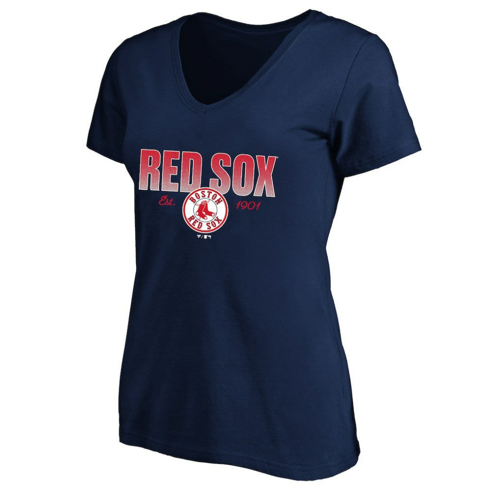 Boston Red Sox Profile Women's Plus Size Wordmark V-Neck T-Shirt - MLB T-shirts