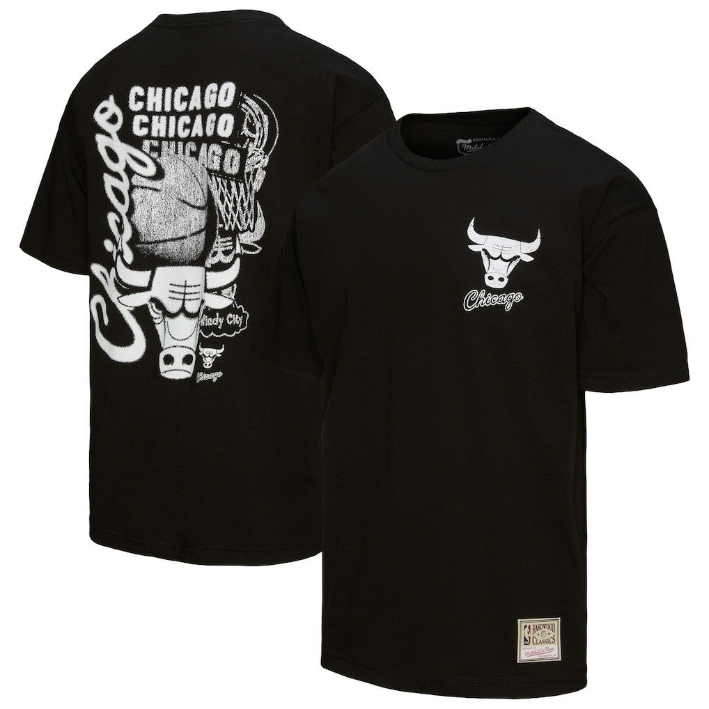 Black Chicago Bulls Hardwood Classics Overlap T-Shirt sale | NBA