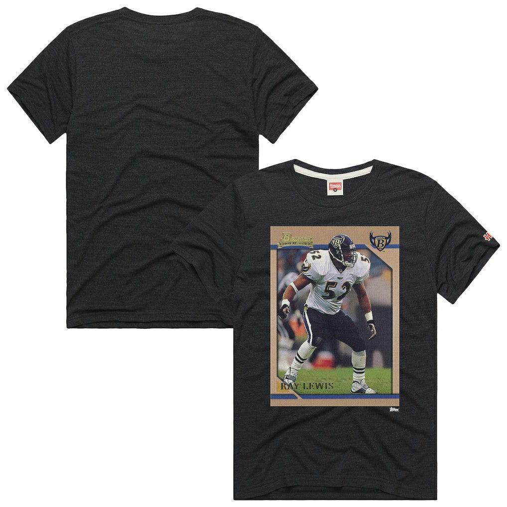Baltimore Ravens Ray Lewis  Homage Unisex NFL Topps Trading Card Tri-Blend T-Shirt | NFL Online