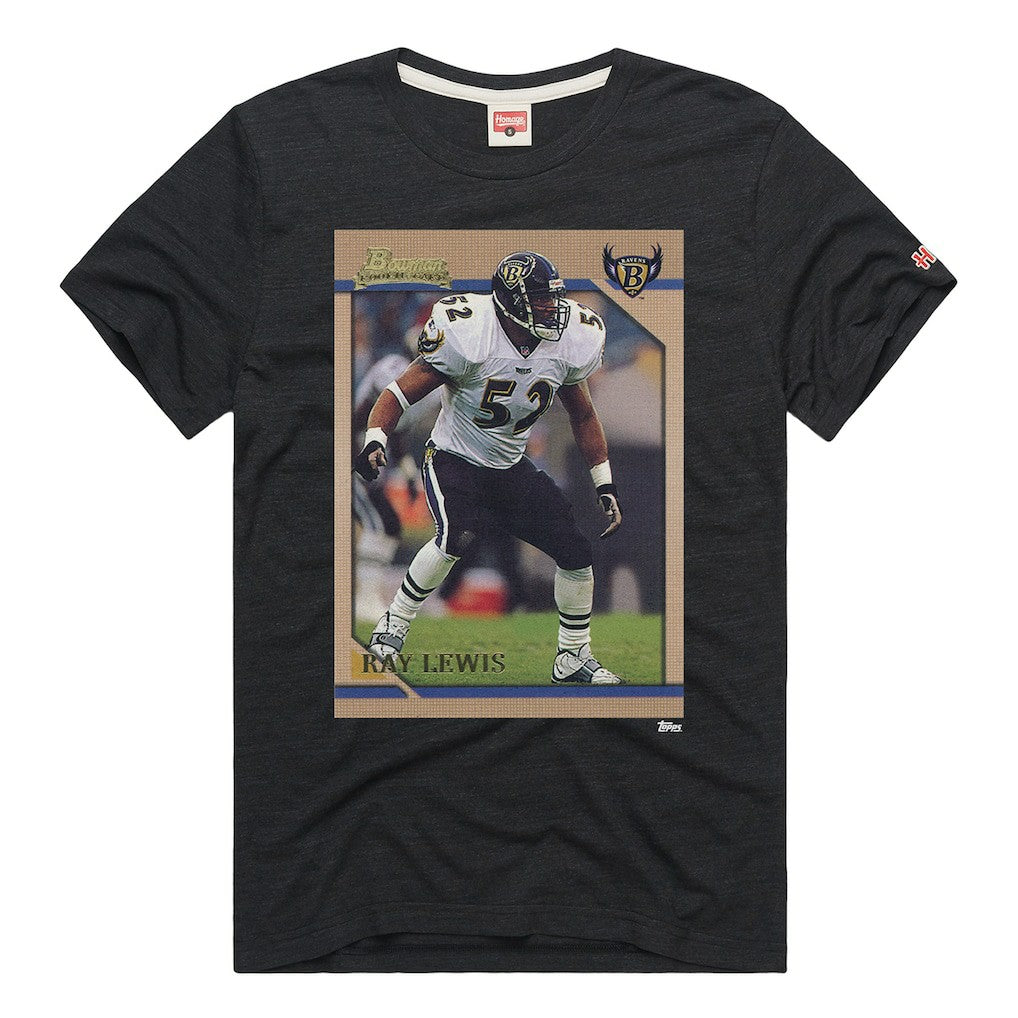 Baltimore Ravens Ray Lewis  Homage Unisex NFL Topps Trading Card Tri-Blend T-Shirt | NFL Online