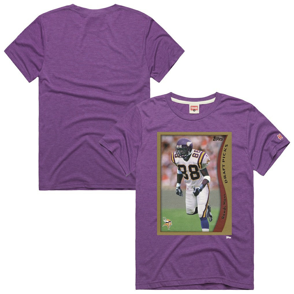 Minnesota Vikings Randy Moss  Homage Unisex NFL Topps Trading Card Tri-Blend T-Shirt | NFL Outlet