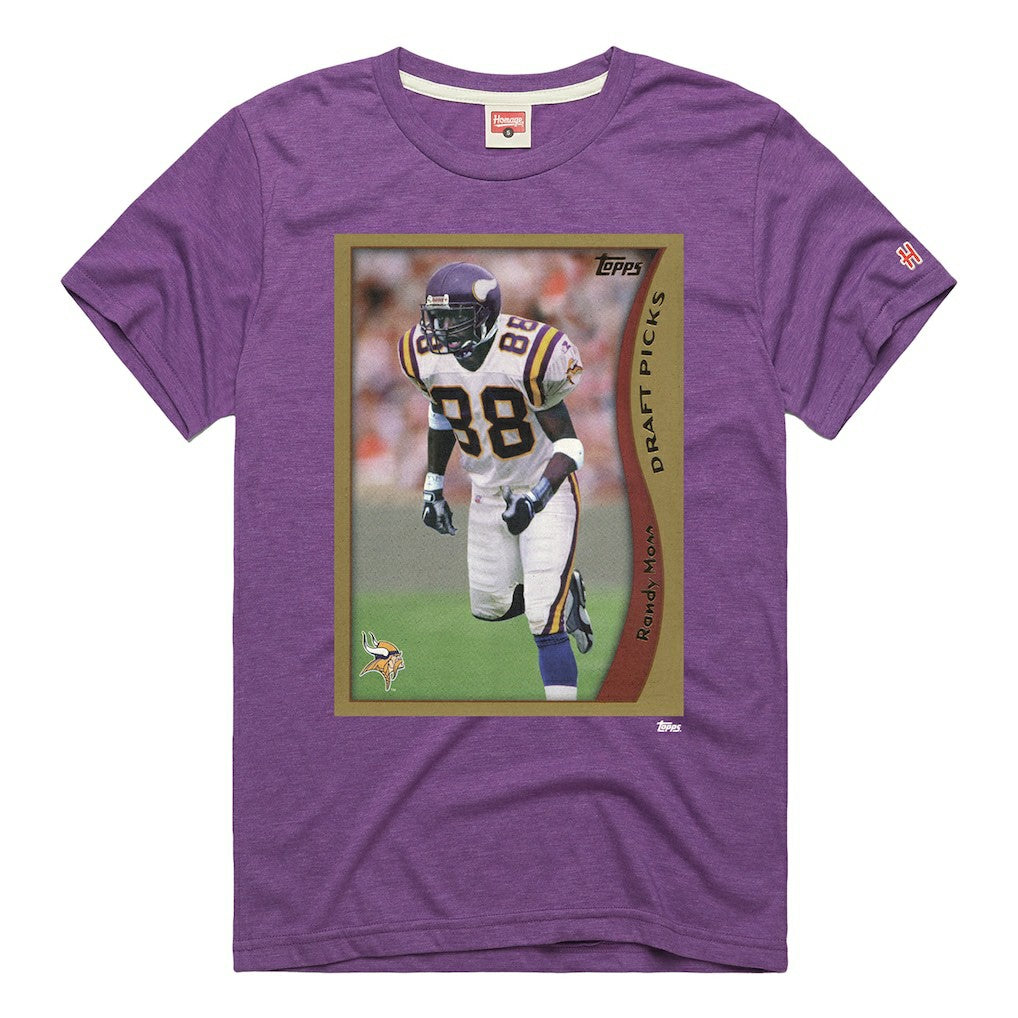 Minnesota Vikings Randy Moss  Homage Unisex NFL Topps Trading Card Tri-Blend T-Shirt | NFL Outlet