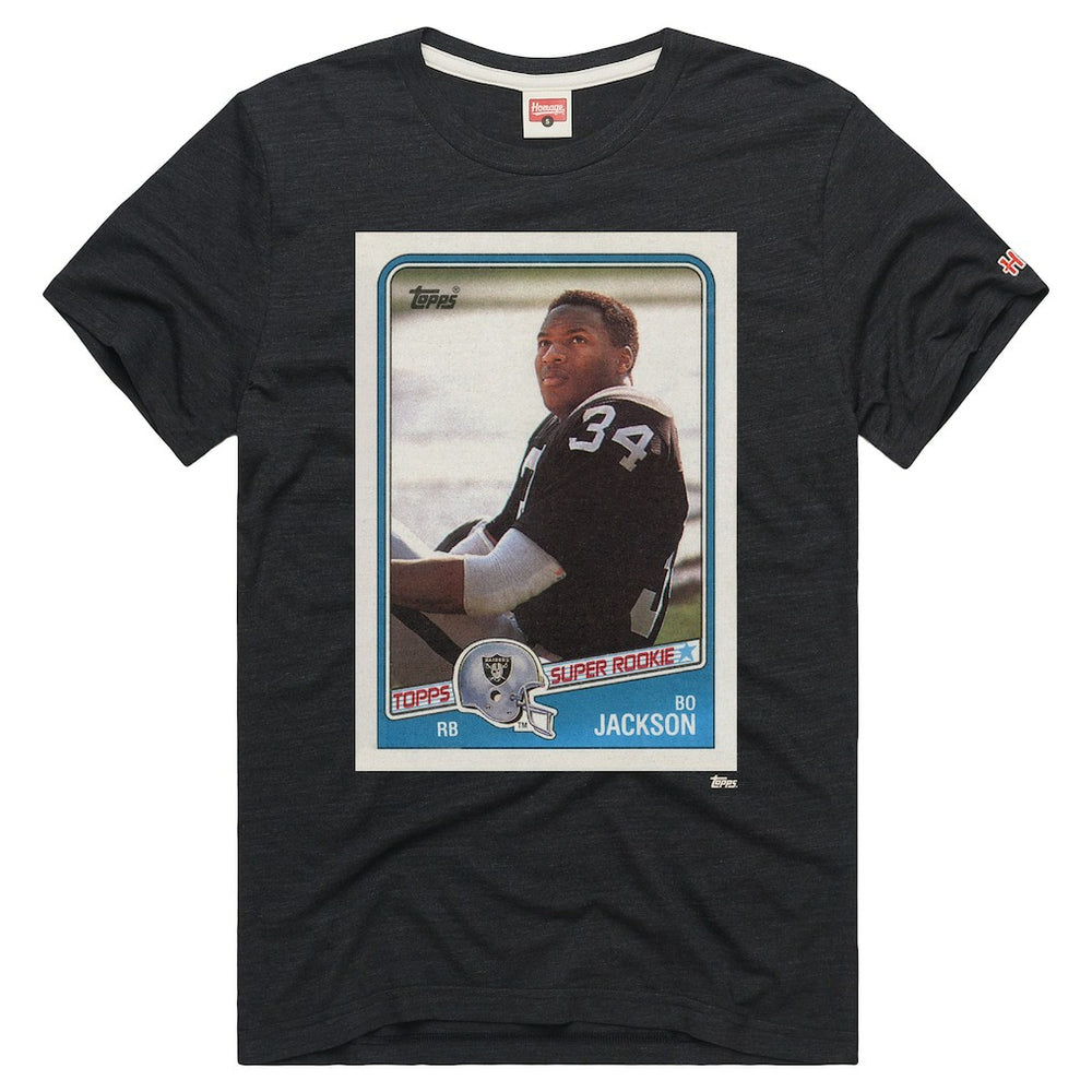 Las Vegas Raiders Bo Jackson  Homage Unisex NFL Topps Trading Card Tri-Blend T-Shirt | NFL Sale