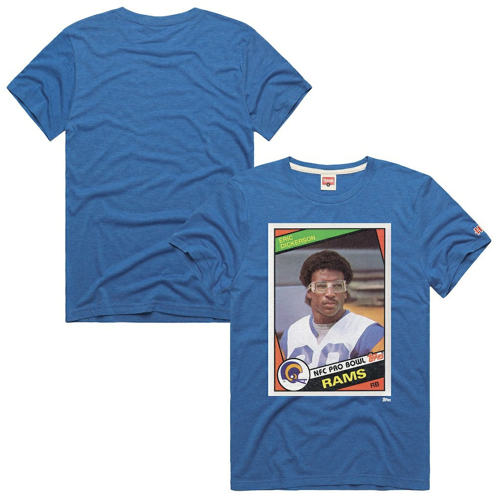 Los Angeles Rams Eric Dickerson  Homage Unisex NFL Topps Trading Card Tri-Blend T-Shirt | NFL Hot