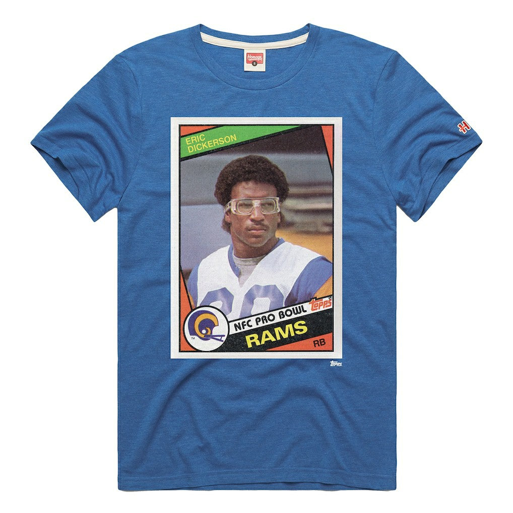 Los Angeles Rams Eric Dickerson  Homage Unisex NFL Topps Trading Card Tri-Blend T-Shirt | NFL Hot