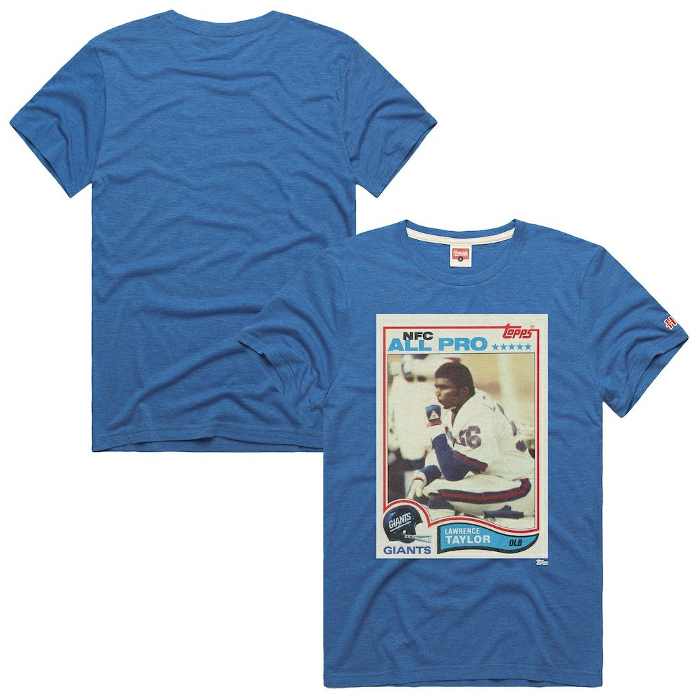 New York Giants Lawrence Taylor  Homage Unisex NFL Topps Trading Card Tri-Blend T-Shirt | NFL On sale