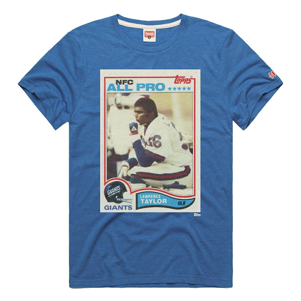 New York Giants Lawrence Taylor  Homage Unisex NFL Topps Trading Card Tri-Blend T-Shirt | NFL On sale
