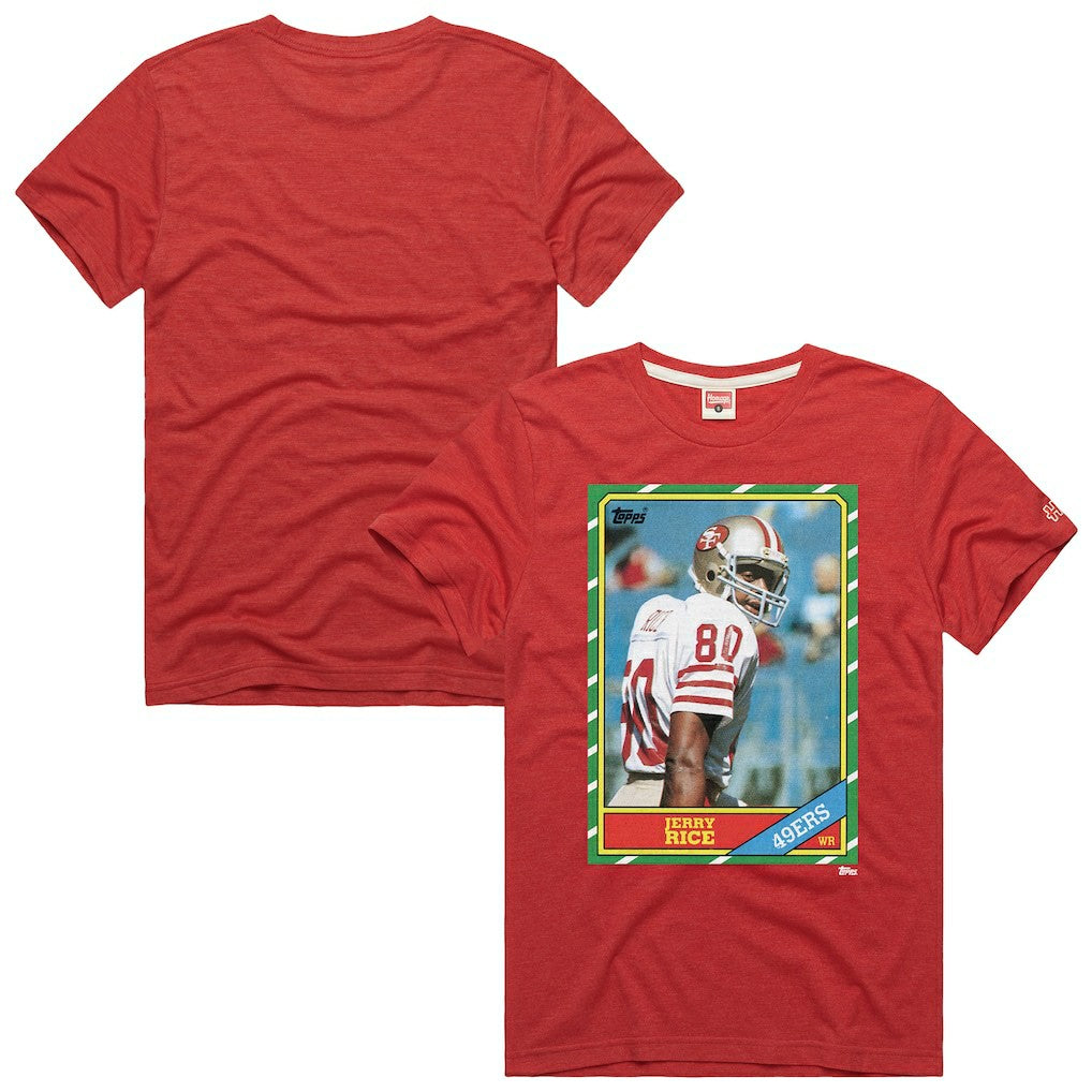 San Francisco 49ers Jerry Rice  Homage Unisex NFL Topps Trading Card Tri-Blend T-Shirt | NFL Near me