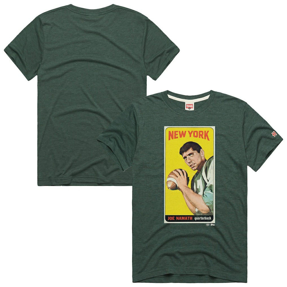 New York Jets Joe Namath  Homage Unisex NFL Topps Trading Card Tri-Blend T-Shirt | NFL Hot