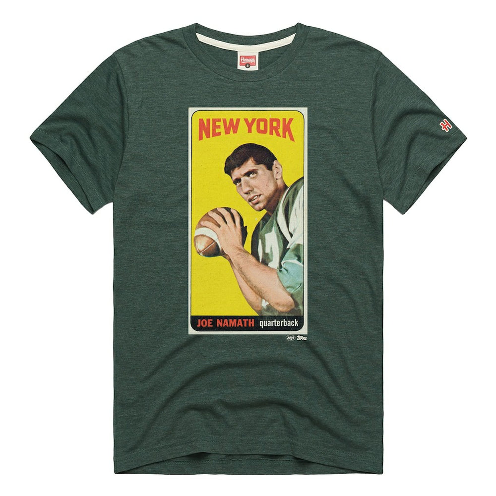 New York Jets Joe Namath  Homage Unisex NFL Topps Trading Card Tri-Blend T-Shirt | NFL Hot