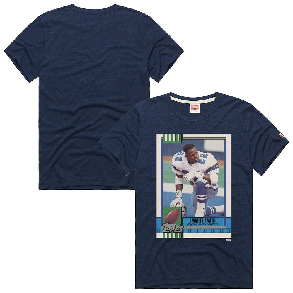 Dallas Cowboys Emmitt Smith  Homage Unisex NFL Topps Trading Card Tri-Blend T-Shirt | NFL Discount
