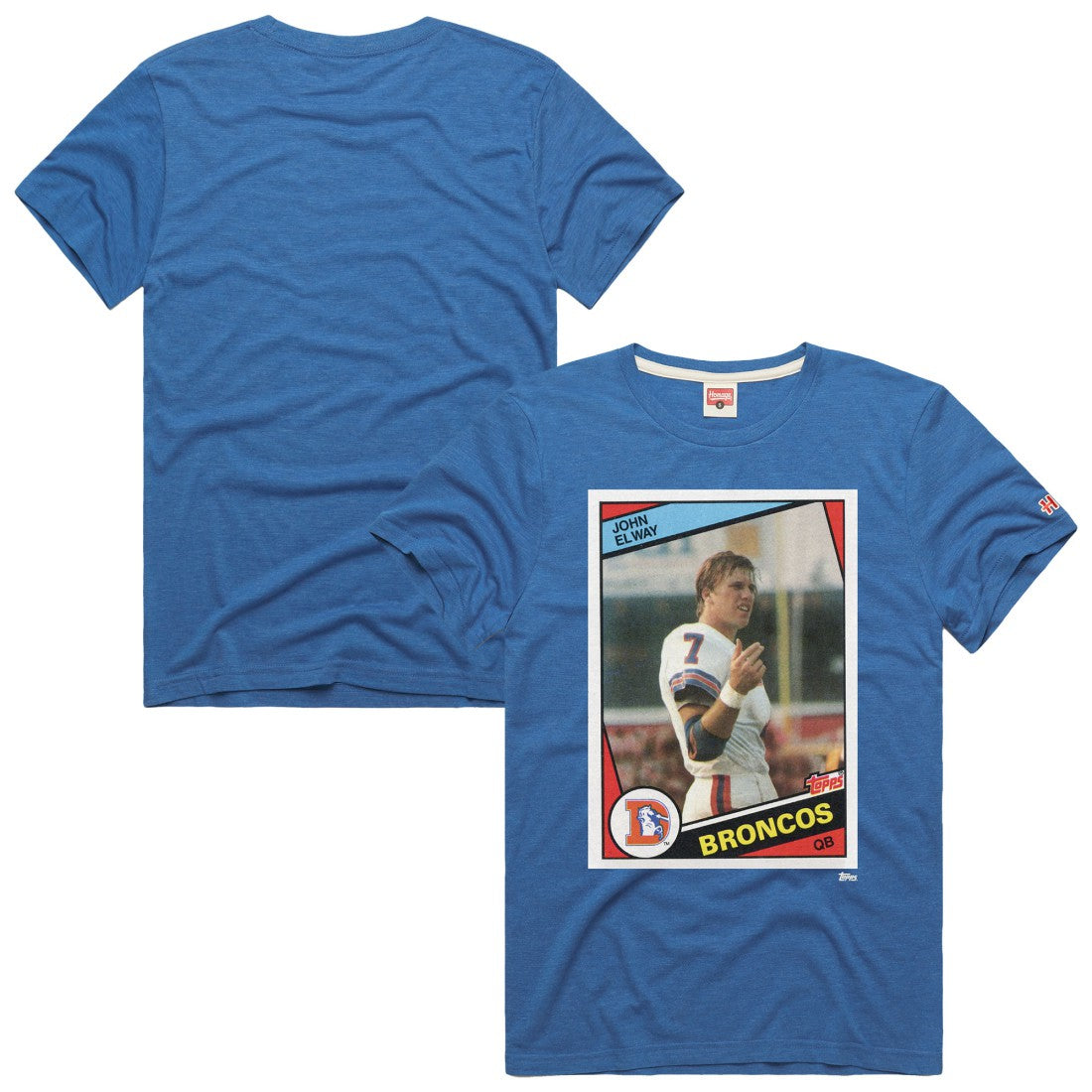 Denver Broncos John Elway  Homage Unisex NFL Topps Trading Card Tri-Blend T-Shirt | NFL Outlet