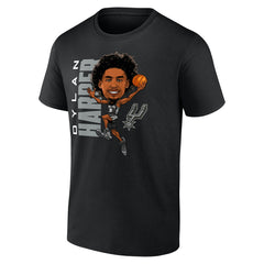Black Dylan Harper San Antonio Spurs Caricature T-Shirt | NBA