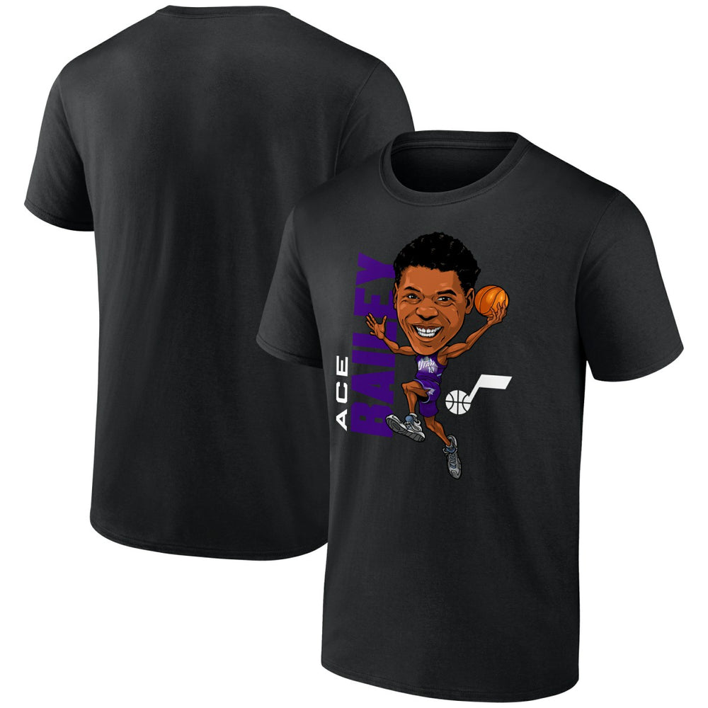 Black Ace Bailey Utah Jazz Caricature T-Shirt | NBA