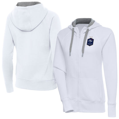 France National Team Antigua Women's Takeover Full-Zip Hoodie for sale - White
