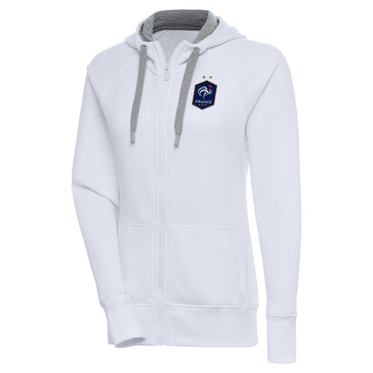 France National Team Antigua Women's Takeover Full-Zip Hoodie for sale - White