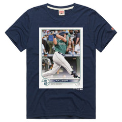 Cal Raleigh Seattle Mariners Homage Topps Baseball Card Player Tri-Blend T-Shirt - MLB T-shirts