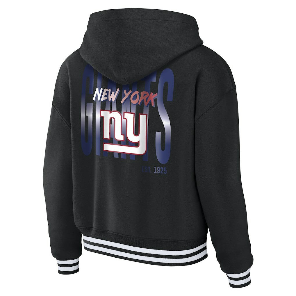 New York Giants WEAR by Erin Andrews Women's Lace-Up Fleece Hoodie | NFL Outlet
