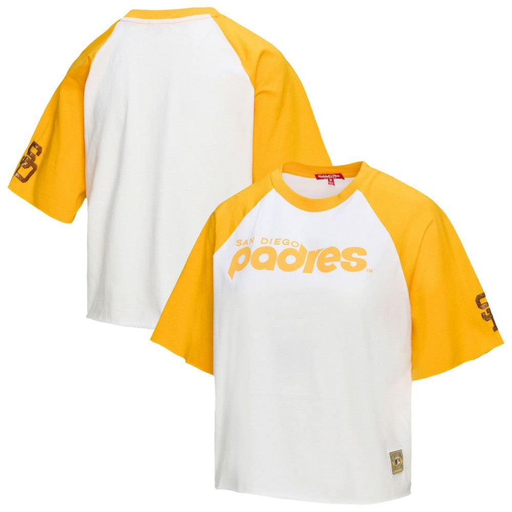 San Diego Padres Mitchell & Ness Women's Cropped Raglan Boxy T-Shirt - MLB T-shirts