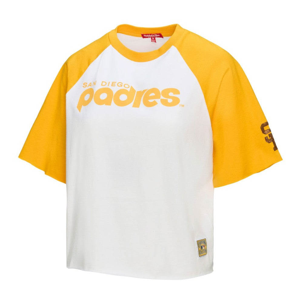 San Diego Padres Mitchell & Ness Women's Cropped Raglan Boxy T-Shirt - MLB T-shirts