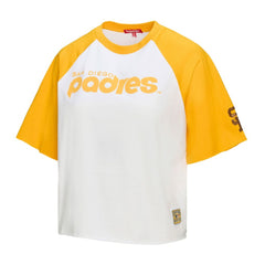 San Diego Padres Mitchell & Ness Women's Cropped Raglan Boxy T-Shirt - MLB T-shirts