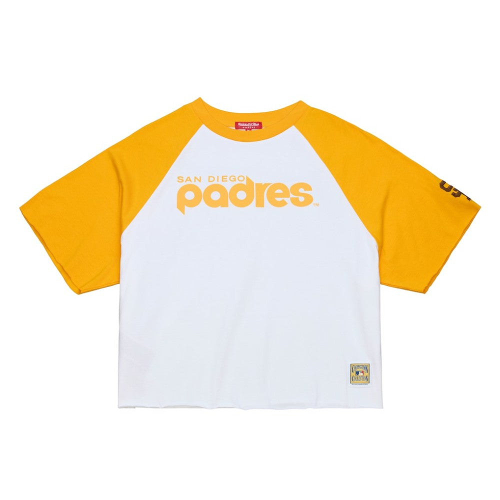 San Diego Padres Mitchell & Ness Women's Cropped Raglan Boxy T-Shirt - MLB T-shirts