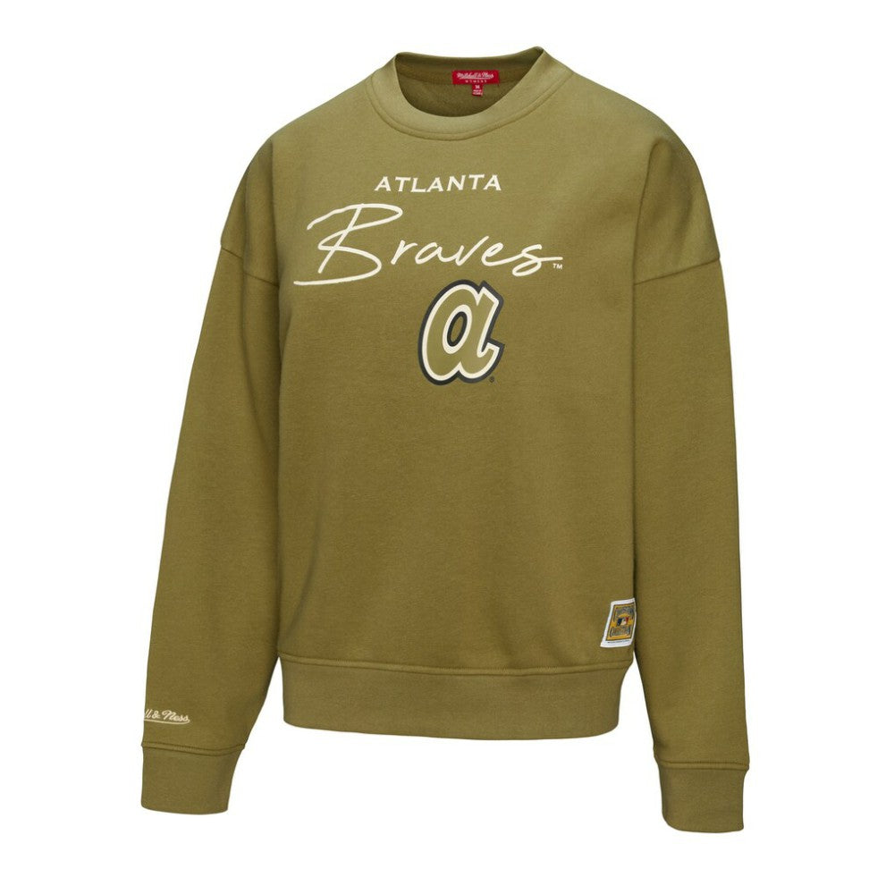 Atlanta Braves Mitchell & Ness Women's Oversized Crewneck Sweatshirt - MLB Sweatshirts