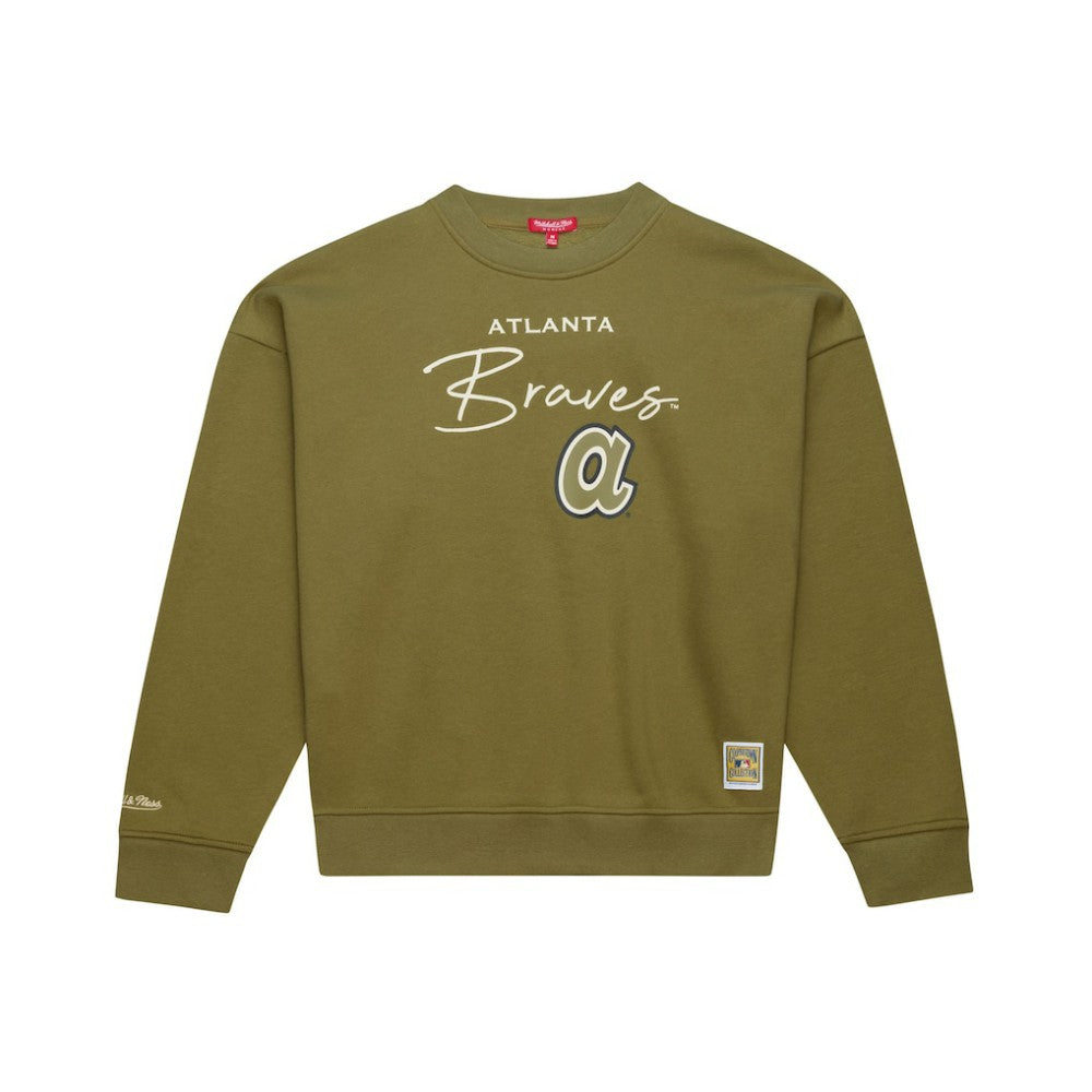 Atlanta Braves Mitchell & Ness Women's Oversized Crewneck Sweatshirt - MLB Sweatshirts