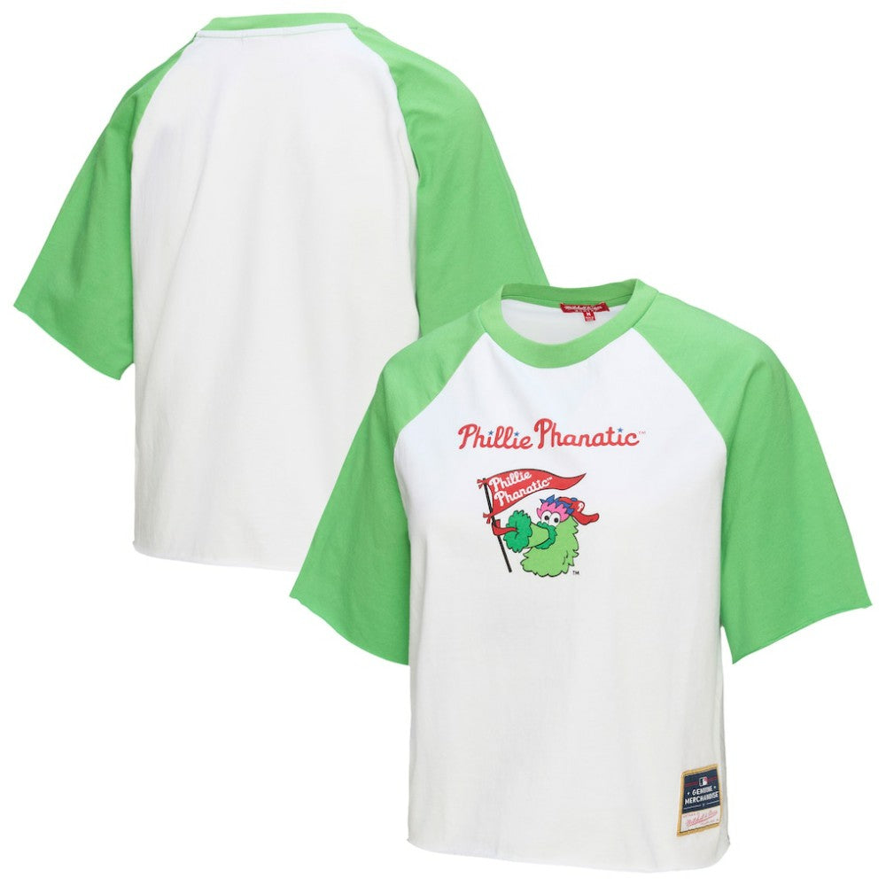 Philadelphia Phillies Mitchell & Ness Women's Cropped Raglan Mascot Boxy T-Shirt - MLB T-shirts