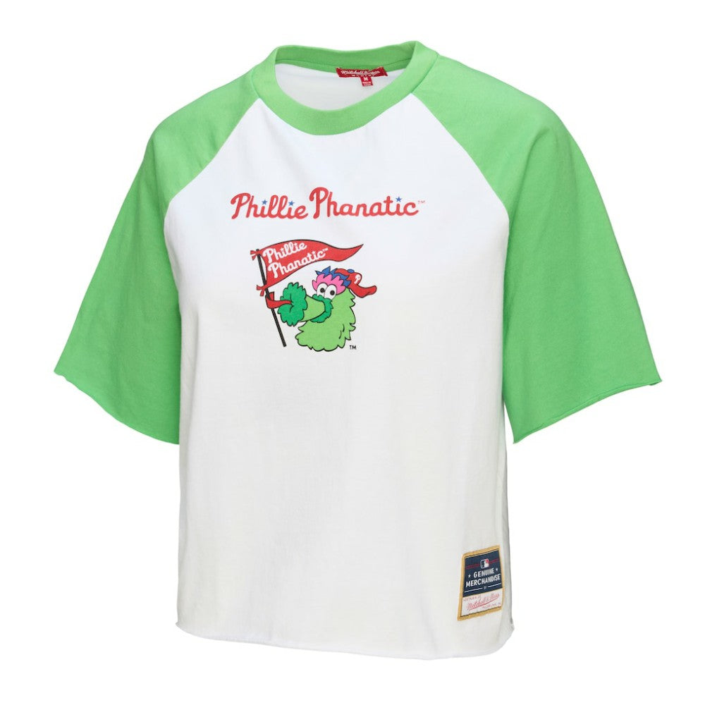 Philadelphia Phillies Mitchell & Ness Women's Cropped Raglan Mascot Boxy T-Shirt - MLB T-shirts