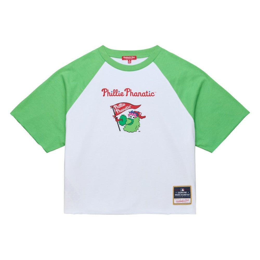 Philadelphia Phillies Mitchell & Ness Women's Cropped Raglan Mascot Boxy T-Shirt - MLB T-shirts