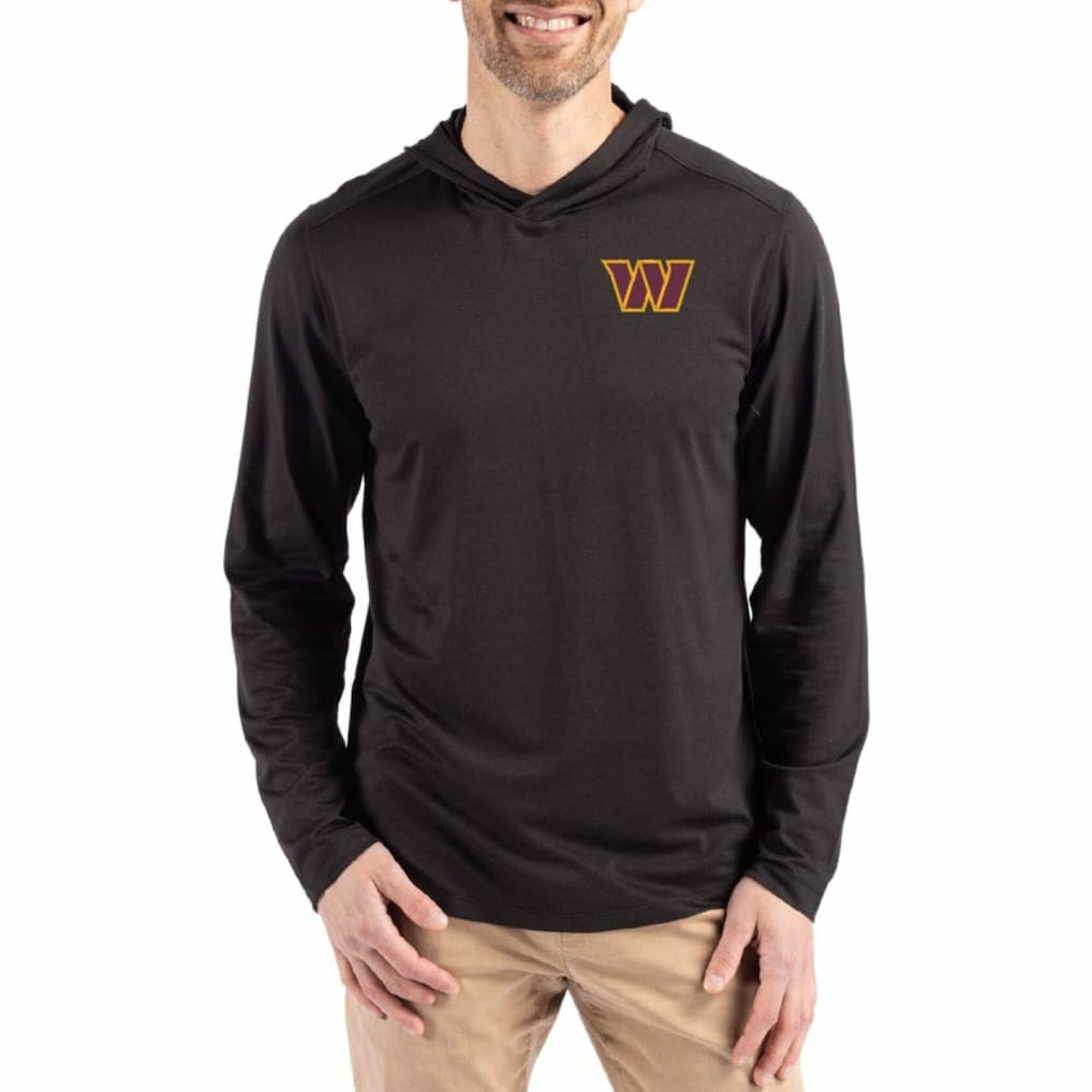 Washington Commanders Cutter & Buck Coastline Epic Comfort Eco Recycled Long Sleeve Hoodie T-Shirt | NFL Hot