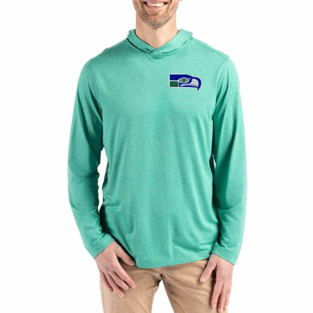 Seattle Seahawks Cutter & Buck Coastline Epic Comfort Eco Recycled Long Sleeve Hoodie T-Shirt | NFL Outlet