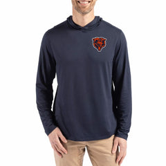 Chicago Bears Cutter & Buck Coastline Epic Comfort Eco Recycled Long Sleeve Hoodie T-Shirt | NFL Discount