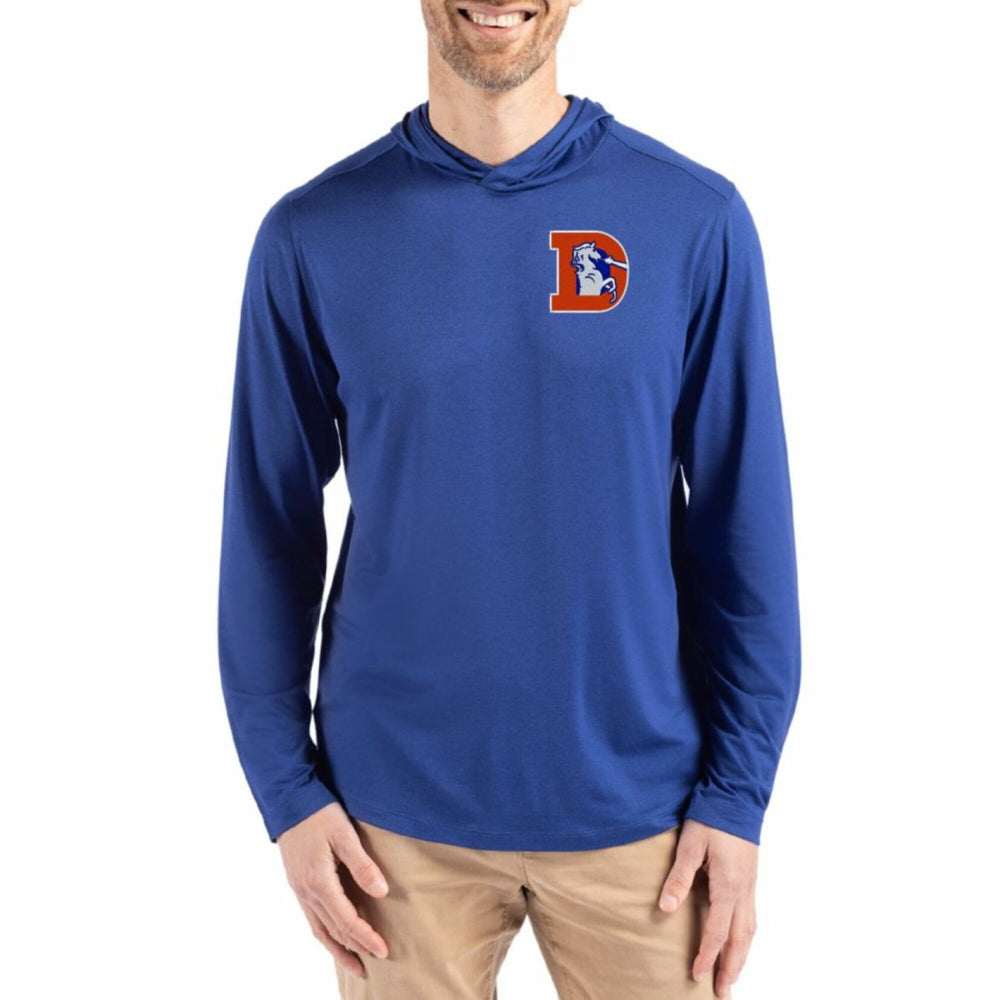 Denver Broncos Cutter & Buck Coastline Epic Comfort Eco Recycled Long Sleeve Hoodie T-Shirt | NFL Hot