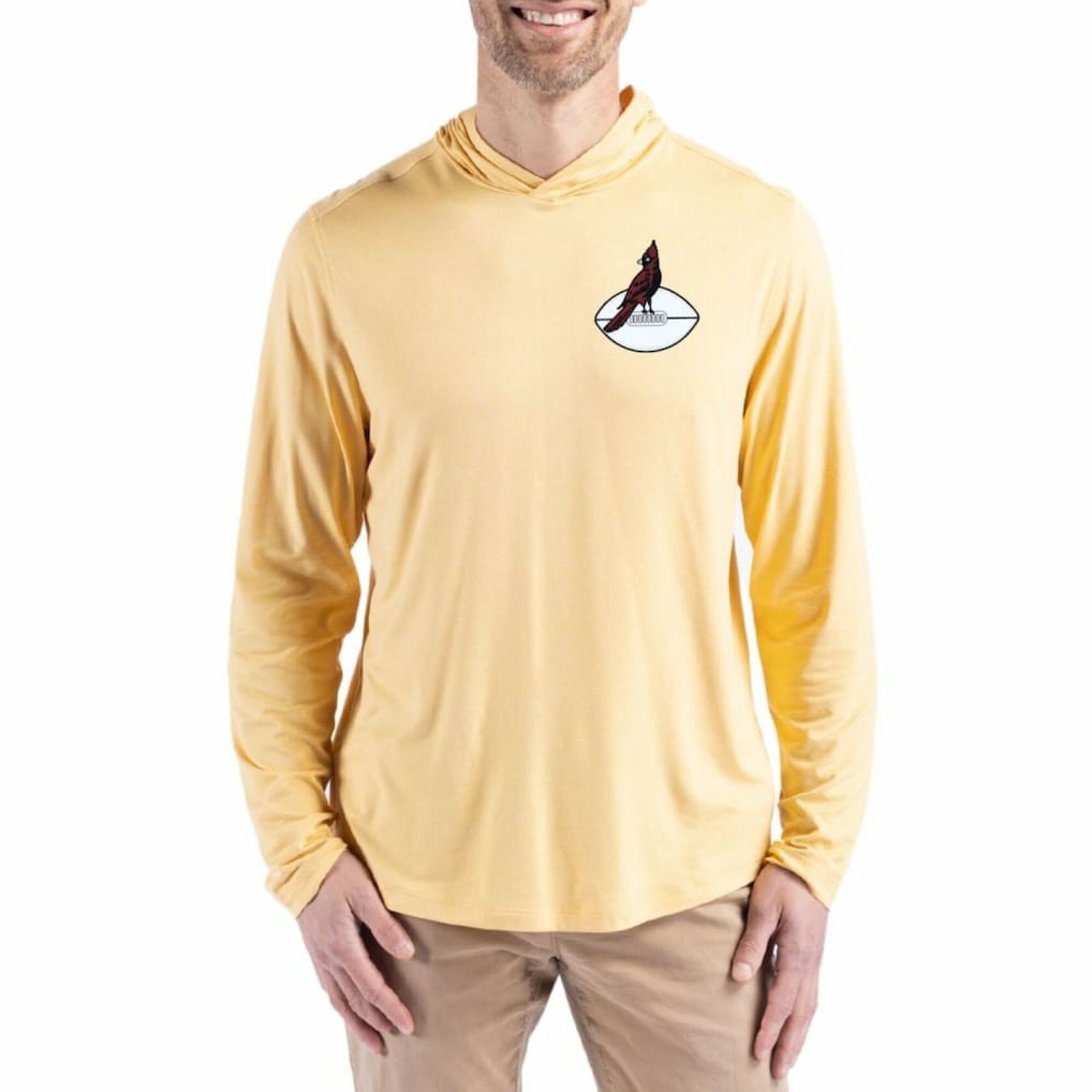 Arizona Cardinals Cutter & Buck Throwback Logo Coastline Epic Comfort Eco Recycled Long Sleeve Hoodie T-Shirt | NFL Outlet