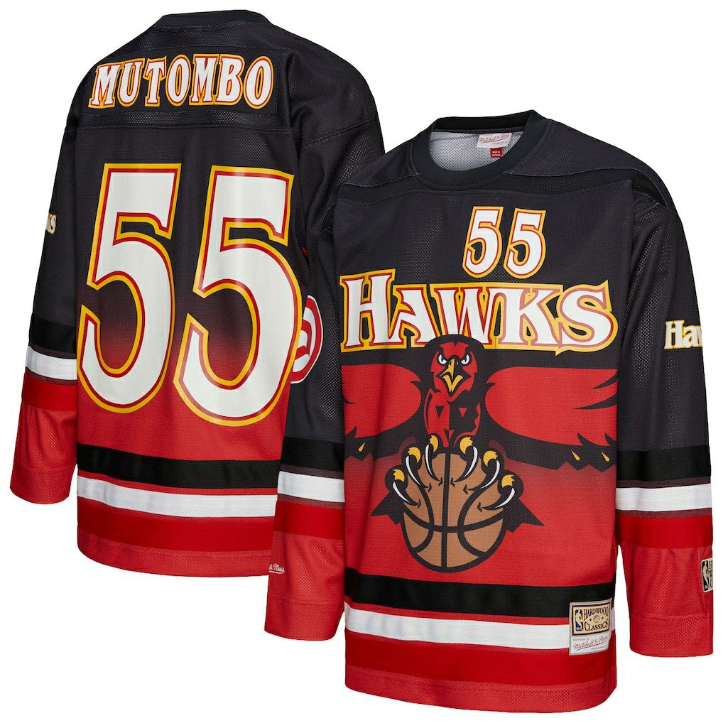 Red Dikembe Mutombo Atlanta Hawks Unisex Maxxed Out Fashion Hockey Jersey | NBA
