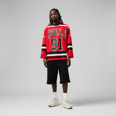Red Dennis Rodman Chicago Bulls Unisex Maxxed Out Fashion Hockey Jersey sale | NBA
