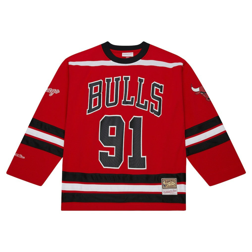 Red Dennis Rodman Chicago Bulls Unisex Maxxed Out Fashion Hockey Jersey sale | NBA