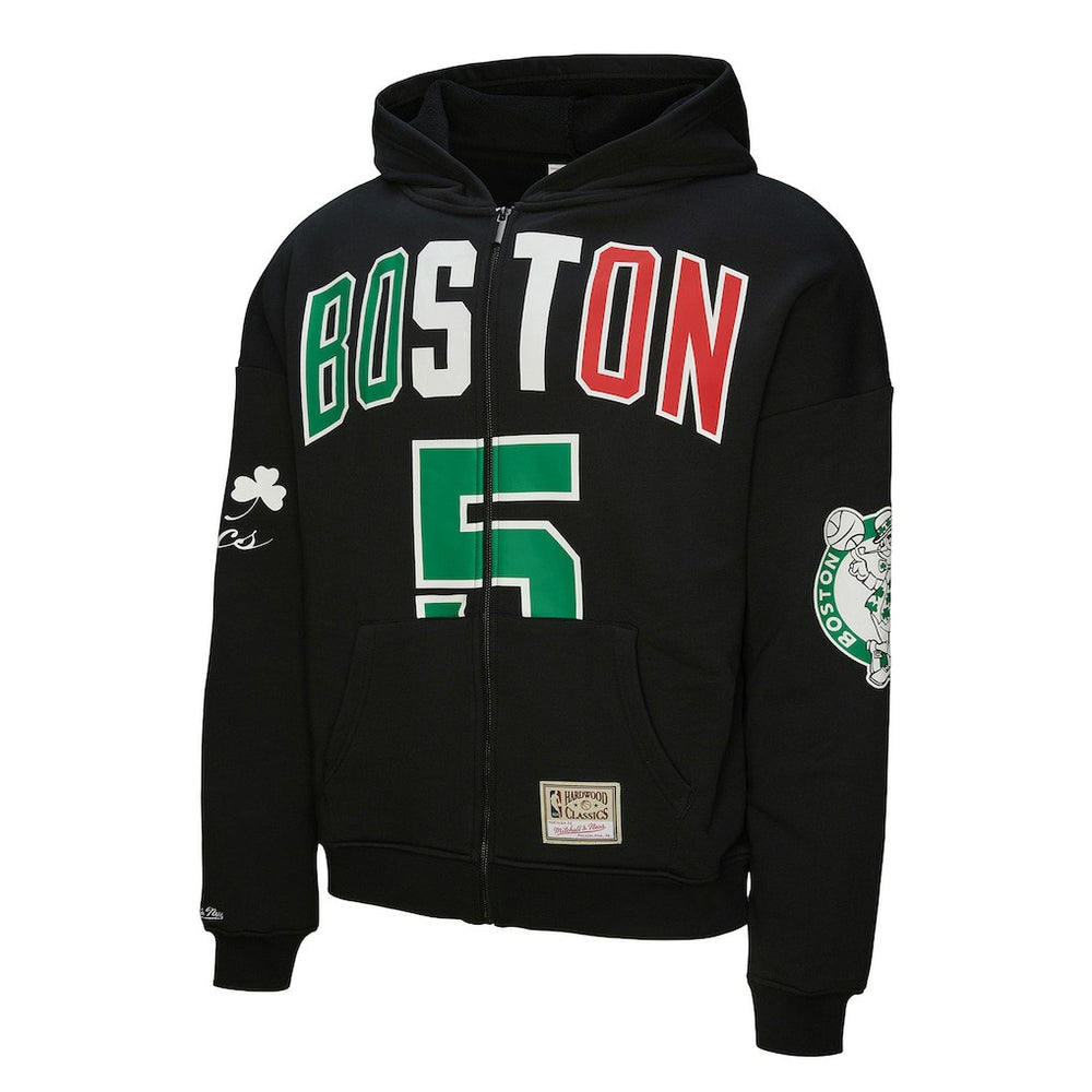 Black Kevin Garnett Boston Celtics Unisex Hardwood Classics Maxxed Out Full-Zip Hoodie | NBA