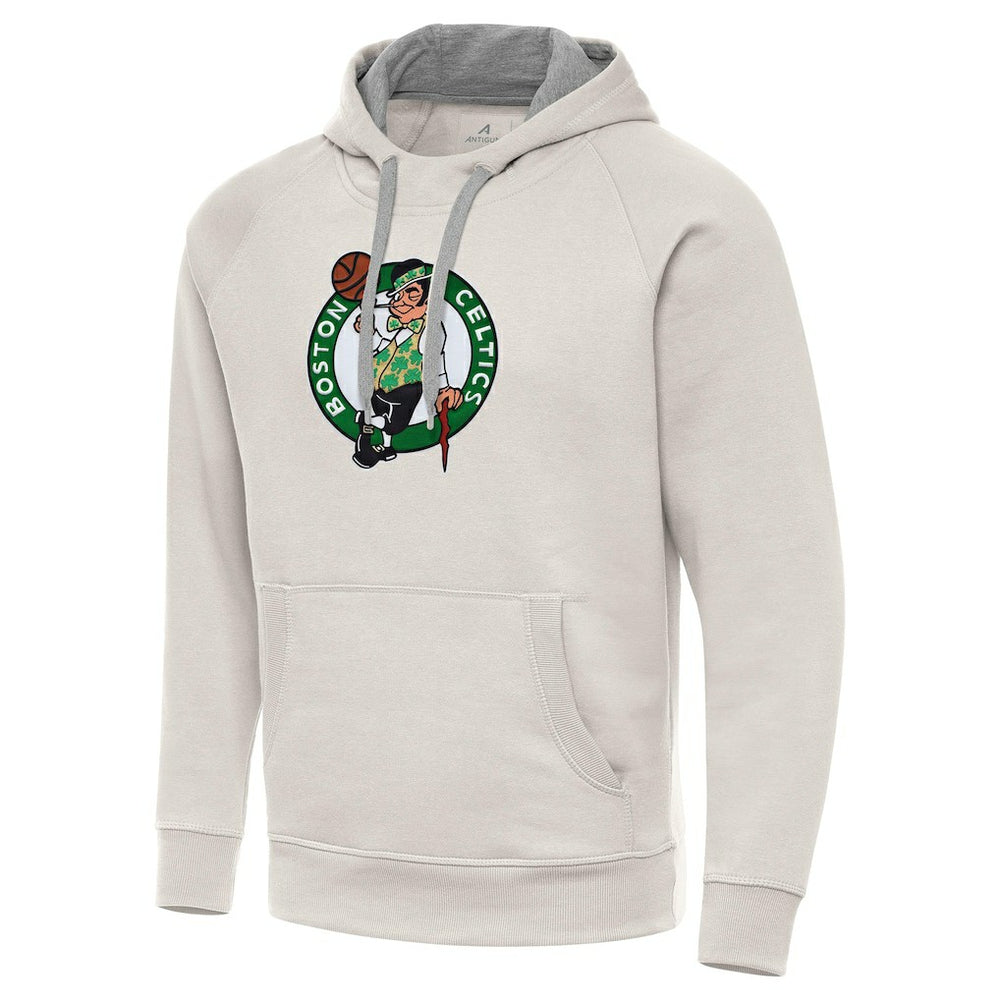 Cream Boston Celtics Antigua Big Logo Victory Pullover Hoodie | NBA