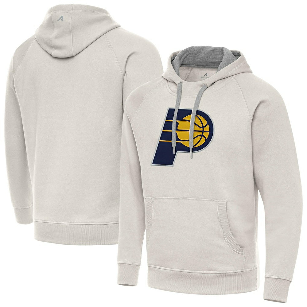Cream Indiana Pacers Antigua Big Logo Victory Pullover Hoodie | NBA