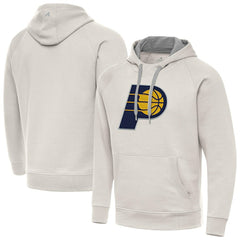 Cream Indiana Pacers Antigua Big Logo Victory Pullover Hoodie | NBA