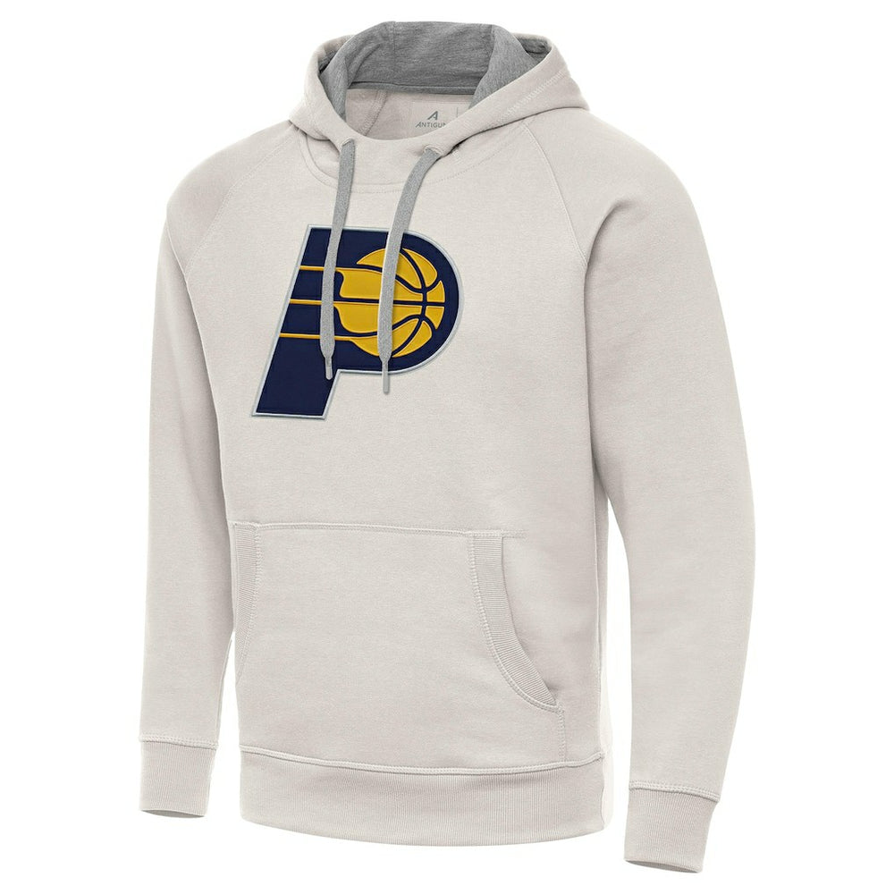 Cream Indiana Pacers Antigua Big Logo Victory Pullover Hoodie | NBA