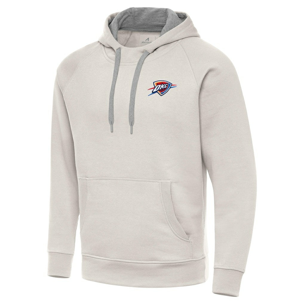 Cream Oklahoma City Thunder Antigua Victory Pullover Hoodie | NBA
