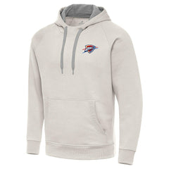 Cream Oklahoma City Thunder Antigua Victory Pullover Hoodie | NBA