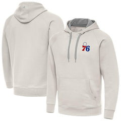 Cream Philadelphia 76ers Antigua Victory Pullover Hoodie | NBA