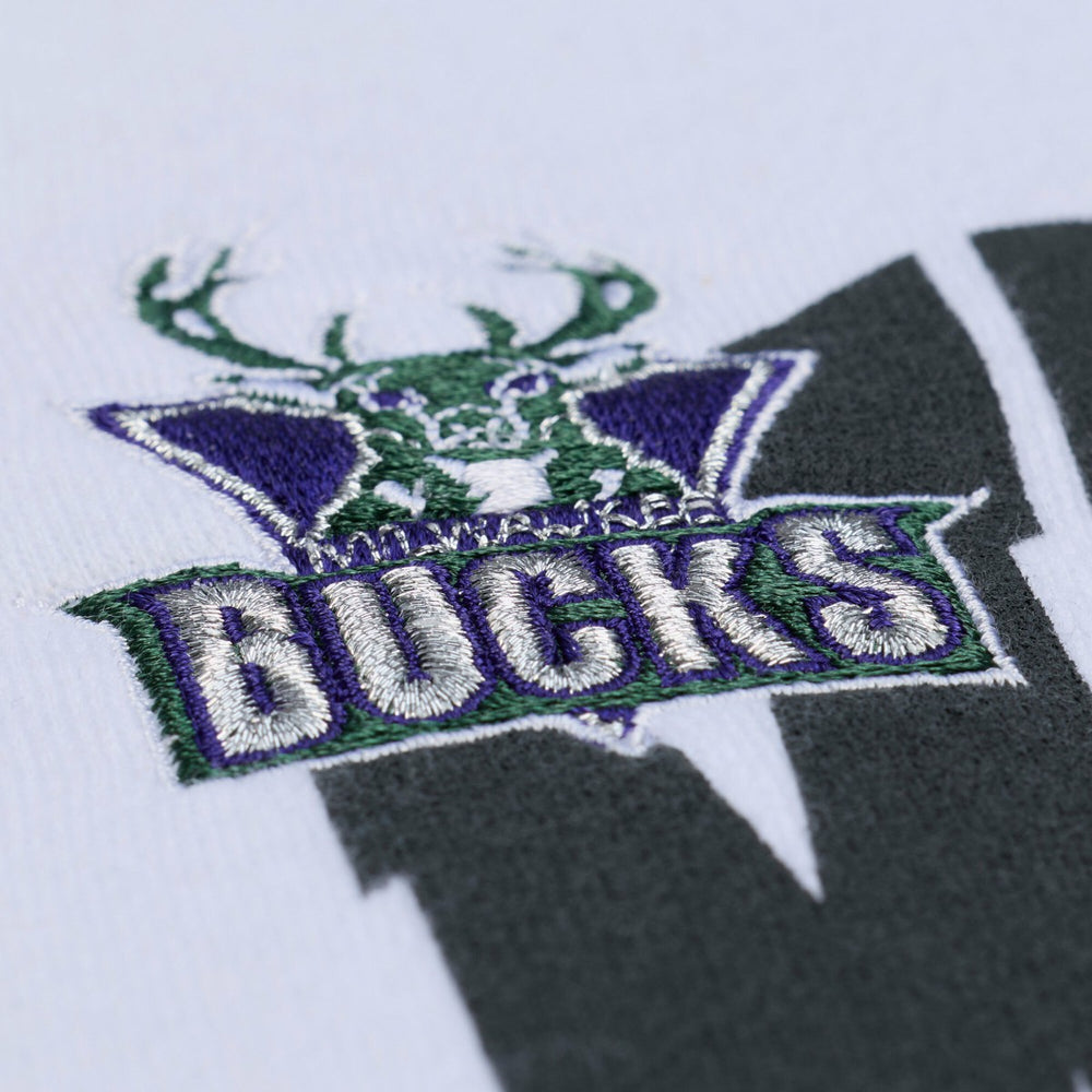 White Milwaukee Bucks Women's Lightweight Block Letter Sweatshirt | NBA