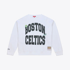 White Boston Celtics Women's Lightweight Block Letter Sweatshirt | NBA