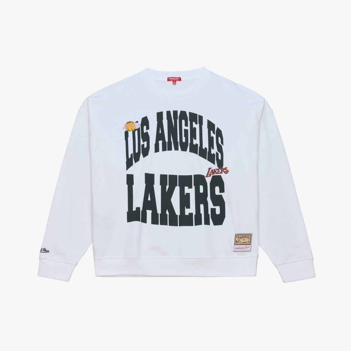 White Los Angeles Lakers Women's Lightweight Block Letter Sweatshirt | NBA